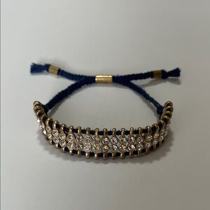 Jcrew Gold and Blue Crystal Friendship Bracelet